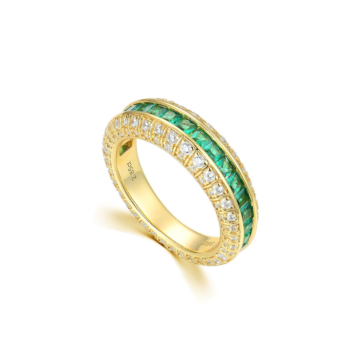 S925 Silver Premium Green Eternity Ring