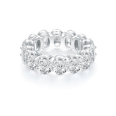 S925 Silver Oval-Cut Eternity Band Ring