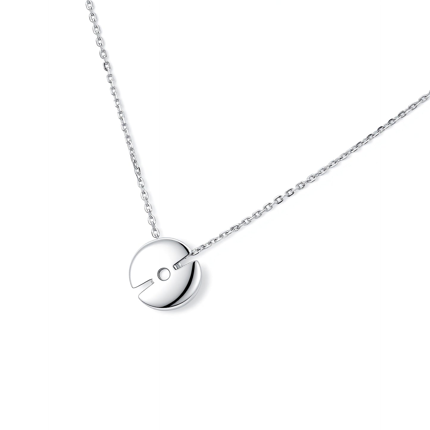 Floating Solitaire Pendant Necklace in S925 Sterling Silver | Round Cut Simulated Diamond Necklaces for Women