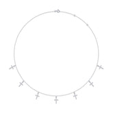 DOWES S925 Sterling Silver Platinum‑Plated Moissanite Starfall Necklace