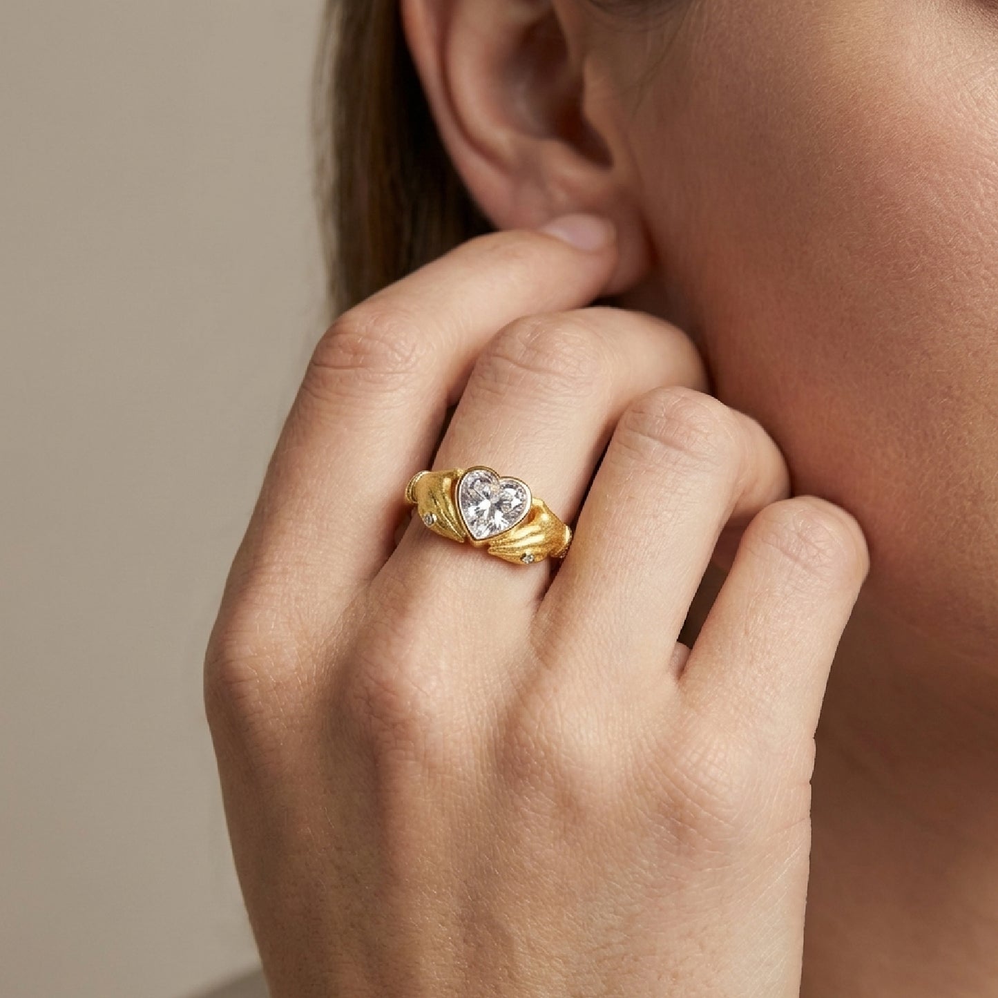 S925 Silver Brushed Multi-Layer Statement Ring