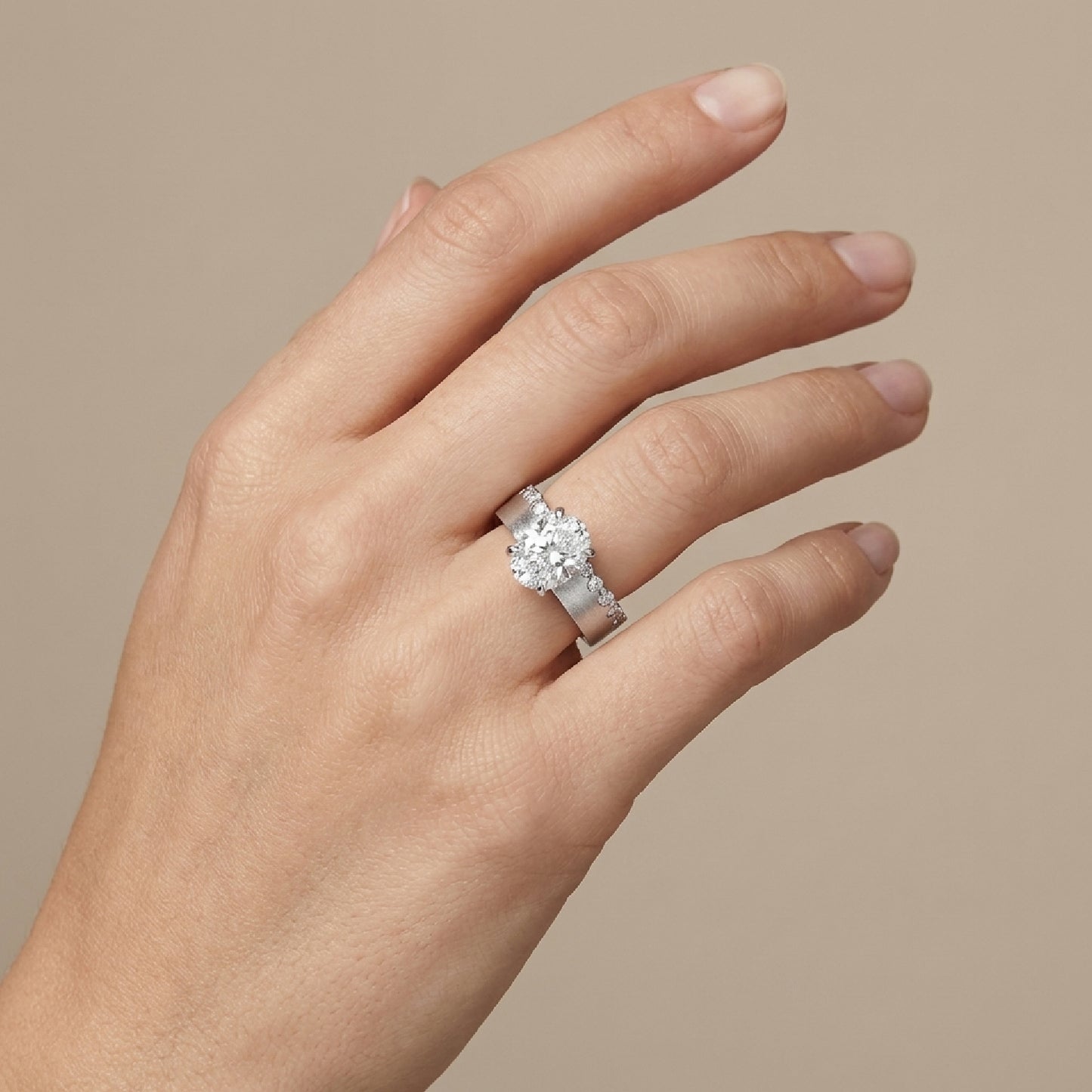 3.0ct Oval Cut Simulated Diamond Engagement Ring for Women, S925 Sterling Silver Textured Band, Dainty Solitaire Promise Ring, Bridal Wedding Jewelry