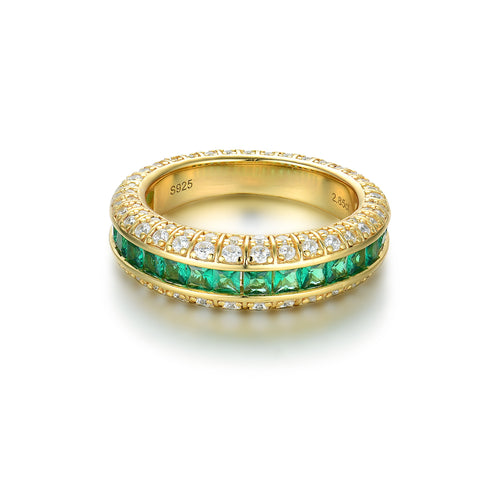 S925 Silver Premium Green Eternity Ring
