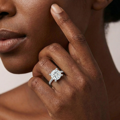 The "Stellar Radiance" 5-Carat Moissanite Engagement Ring - Authenticated S925 Sterling Silver - Ethical Brilliance