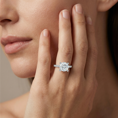 The "Stellar Radiance" 5-Carat Moissanite Engagement Ring - Authenticated S925 Sterling Silver - Ethical Brilliance