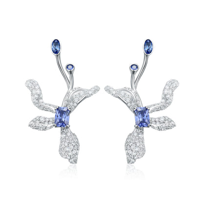 S925 Silver Artistic Petal Earrings