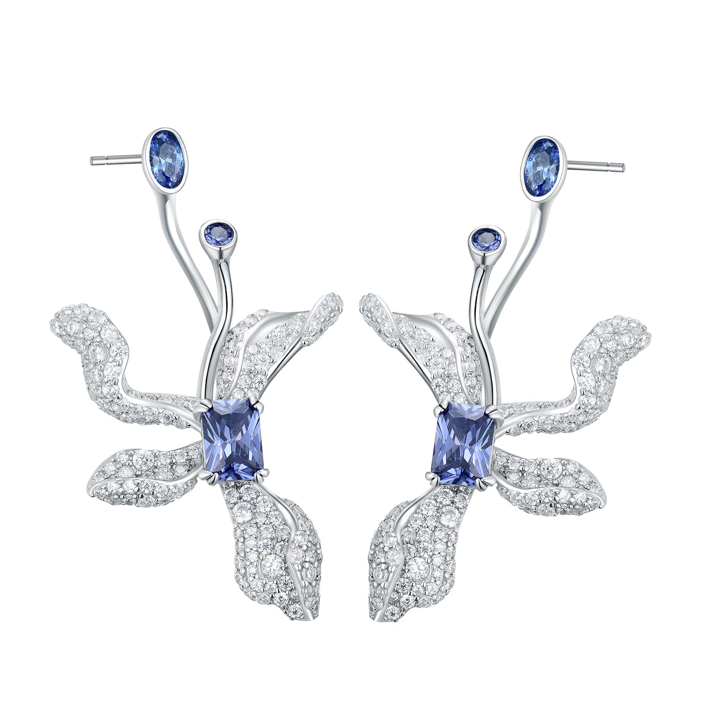 S925 Silver Artistic Petal Earrings