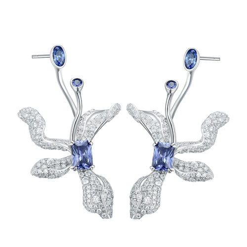 S925 Silver Artistic Petal Earrings