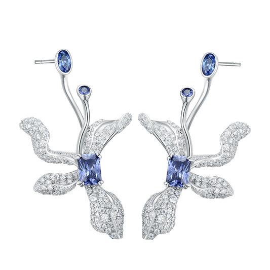 S925 Silver Artistic Petal Earrings