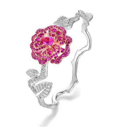 DOWES S925 Silver Heartbeat Rose Bracelet