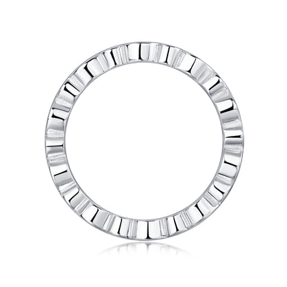 The "Timeless Flow" Bezel Set Moissanite Ring - S925 Sterling Silver Alternating Pear & Round Eternity Band