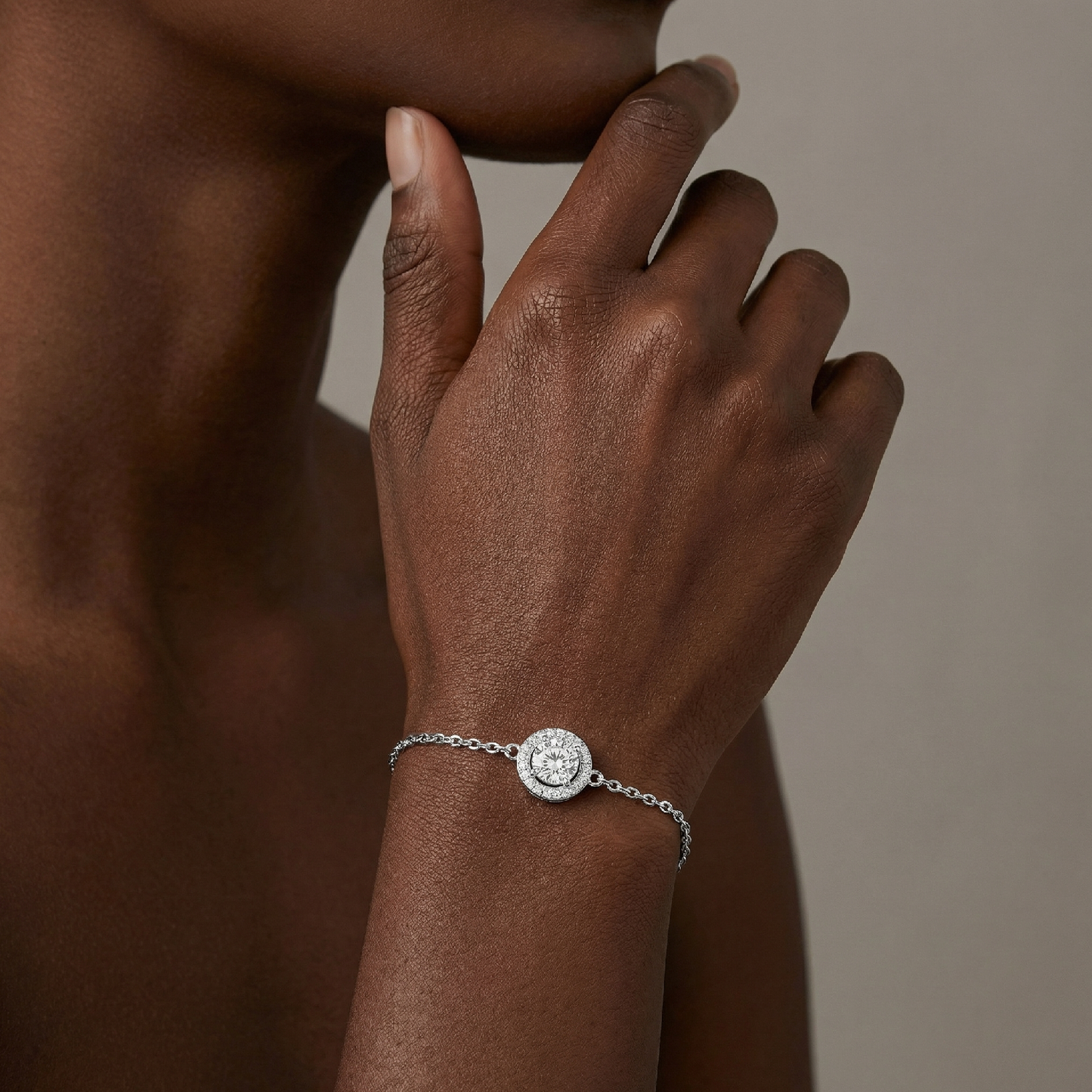 Celestial Halo 1.0ct Moissanite Adjustable Bracelet | Genuine S925 Sterling Silver, D Color VVS1 Clarity - Timeless Elegance for Her