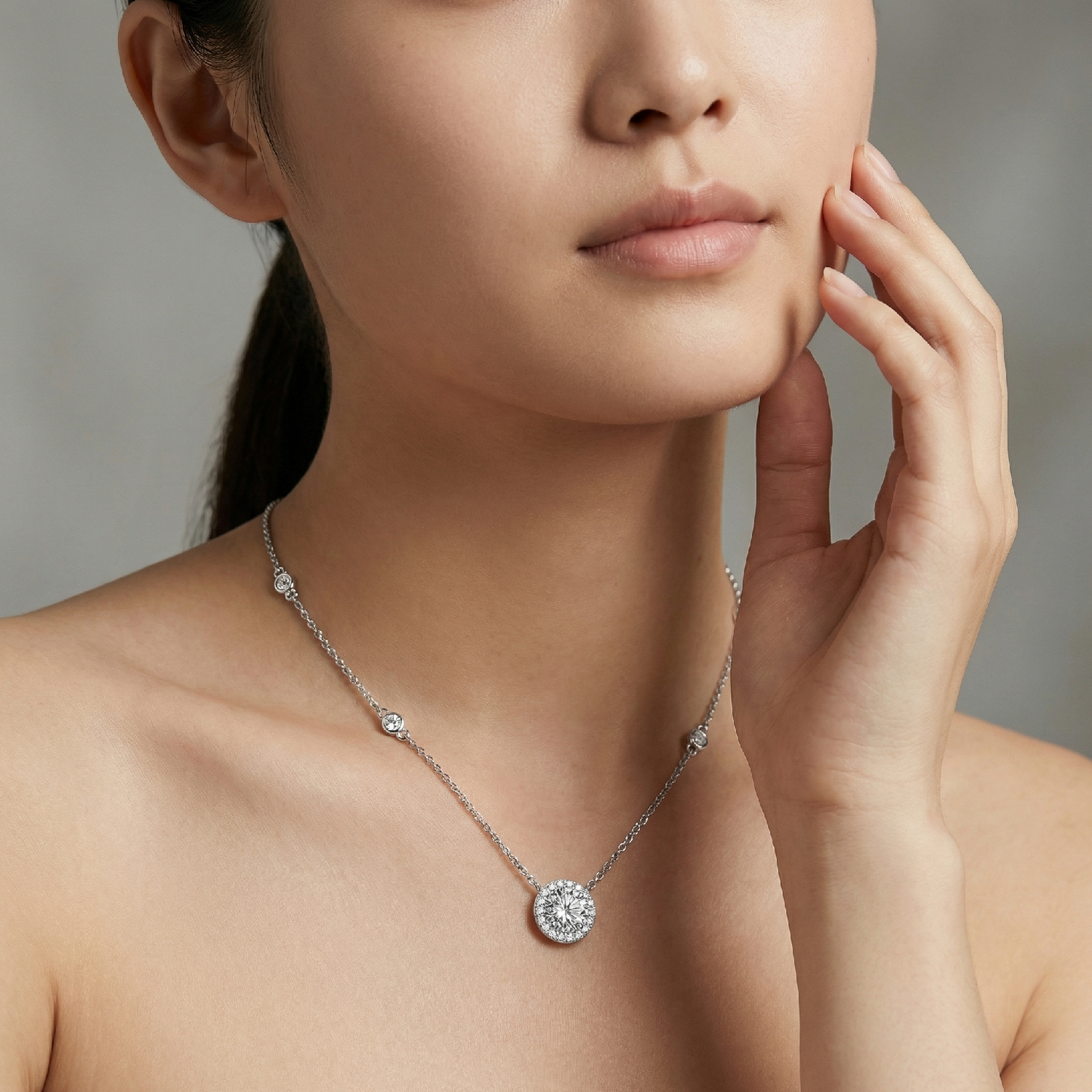 Starlight Station Pendant: 1-3ct Brilliant Moissanite Necklace, The Ethical Diamond Alternative