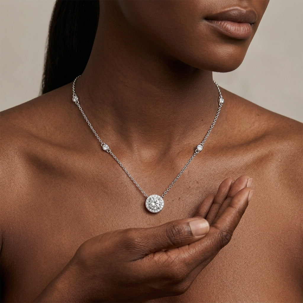 Starlight Station Pendant: 1-3ct Brilliant Moissanite Necklace, The Ethical Diamond Alternative