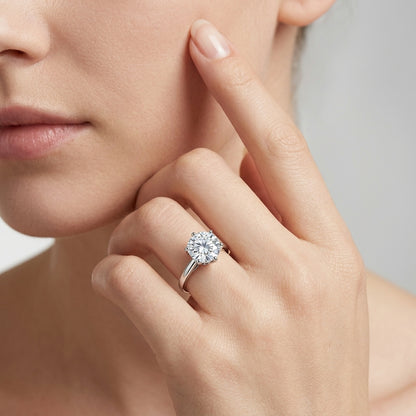 The "Everlasting Sparkle" Ring - Ethical Moissanite Solitaire, Hand-Finished S925 Silver