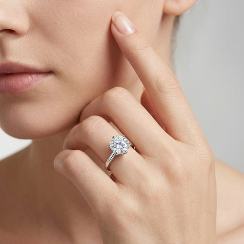 The "Everlasting Sparkle" Ring - Ethical Moissanite Solitaire, Hand-Finished S925 Silver