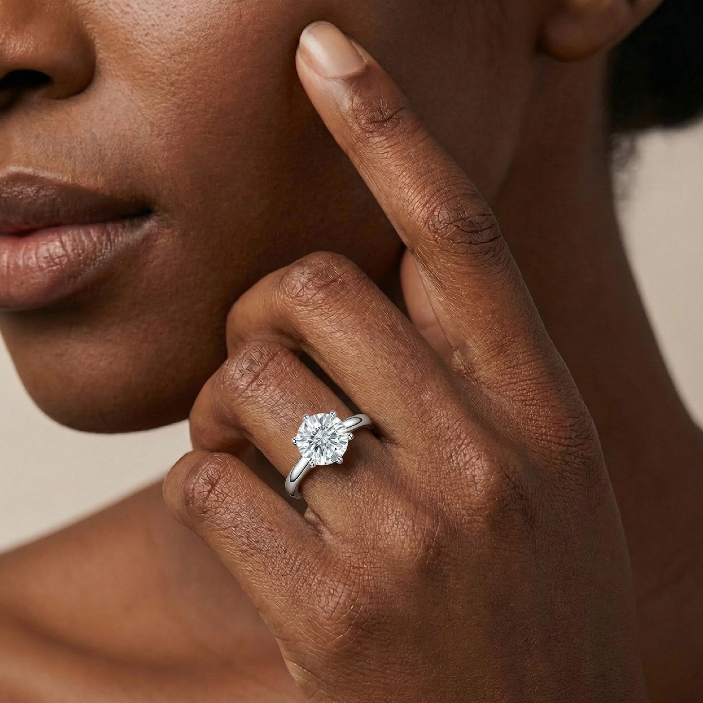 The "Everlasting Sparkle" Ring - Ethical Moissanite Solitaire, Hand-Finished S925 Silver
