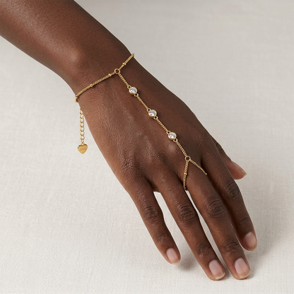 S925 Sterling Silver Moissanite Hand Chain - Hawaiian Sun-Kissed Slave Bracelet