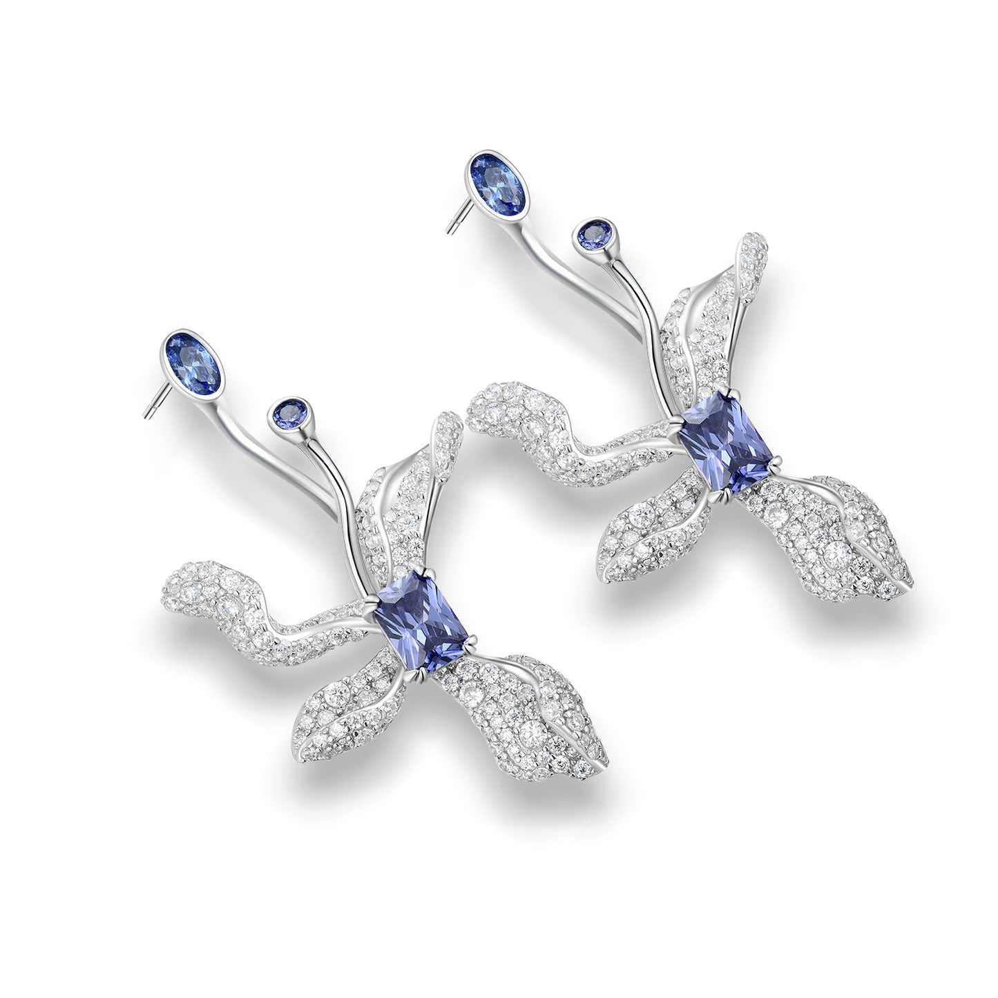 S925 Silver Artistic Petal Earrings