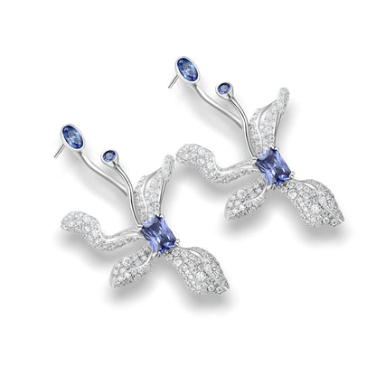 S925 Silver Artistic Petal Earrings