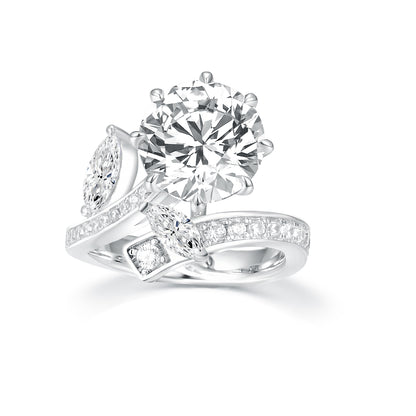 S925 Silver Asymmetrical Cluster Ring