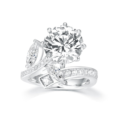 S925 Silver Asymmetrical Cluster Ring