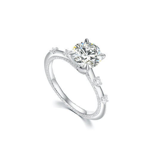 Timeless Elegance – Round Cut Simulated Diamond Ring in S925 Sterling Silver