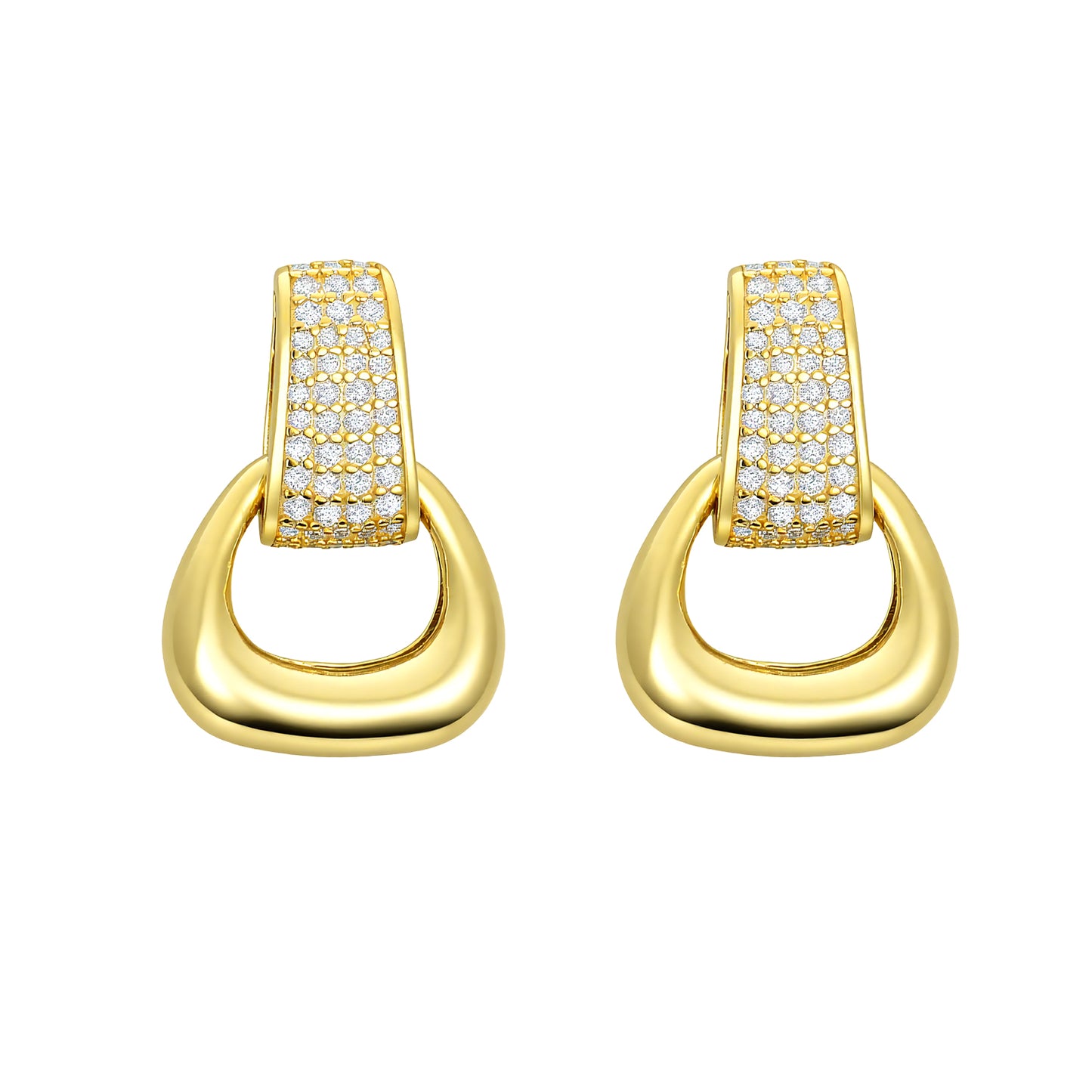 18K Gold Plated S925 Sterling Silver Moissanite Geometric Stud Earrings