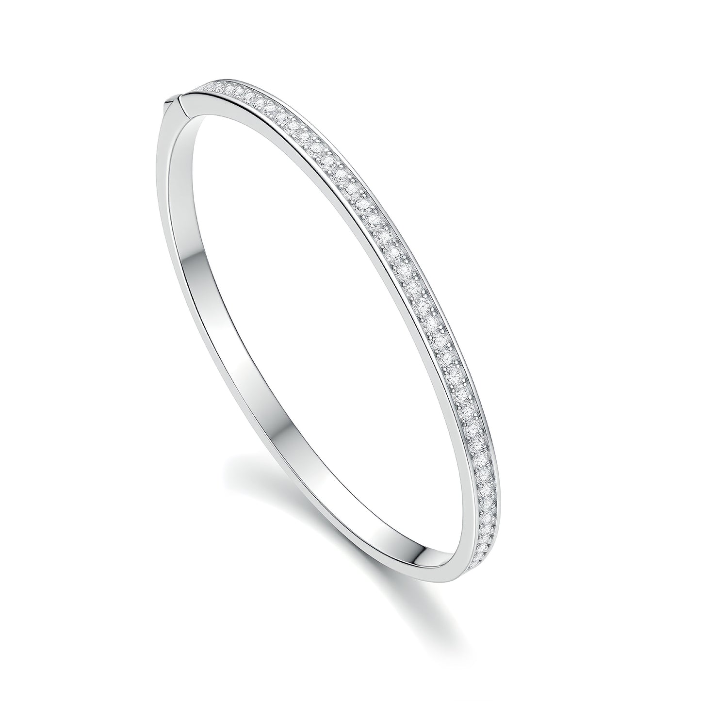 Radiant Harmony | 2mm Moissanite Eternity Bangle - Certified S925 Sterling Silver Luxe