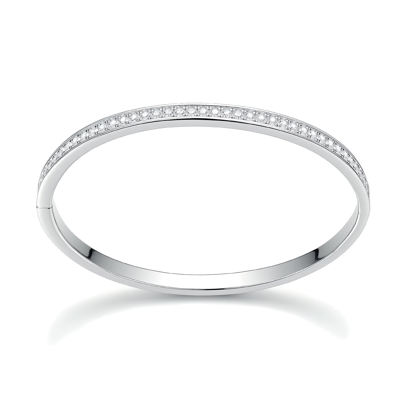 Radiant Harmony | 2mm Moissanite Eternity Bangle - Certified S925 Sterling Silver Luxe