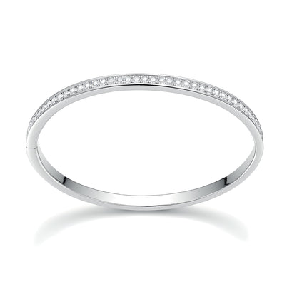 Radiant Harmony | 2mm Moissanite Eternity Bangle - Certified S925 Sterling Silver Luxe