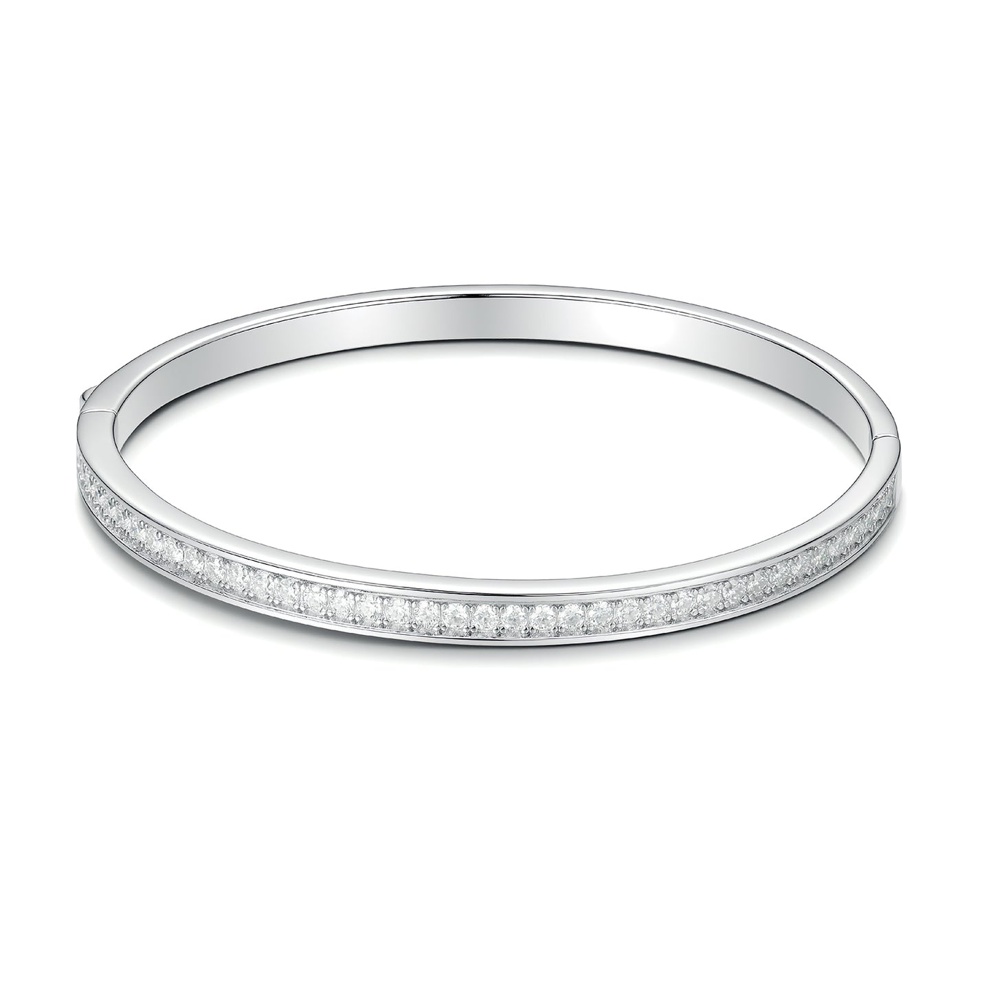 Radiant Harmony | 2mm Moissanite Eternity Bangle - Certified S925 Sterling Silver Luxe