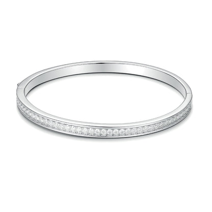 Radiant Harmony | 2mm Moissanite Eternity Bangle - Certified S925 Sterling Silver Luxe