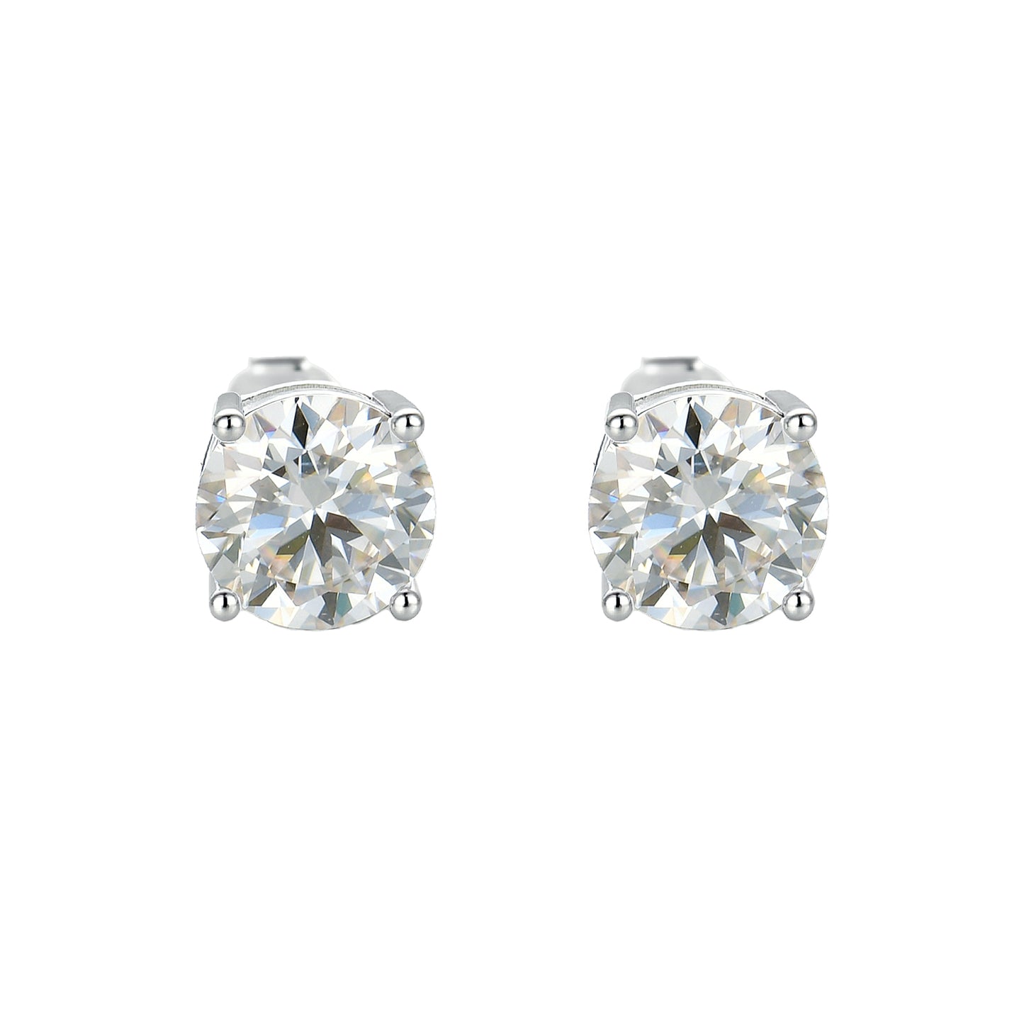 The "Eternal Spark" 2ctw Moissanite Studs | Handcrafted S925 Silver Classic Solitaires