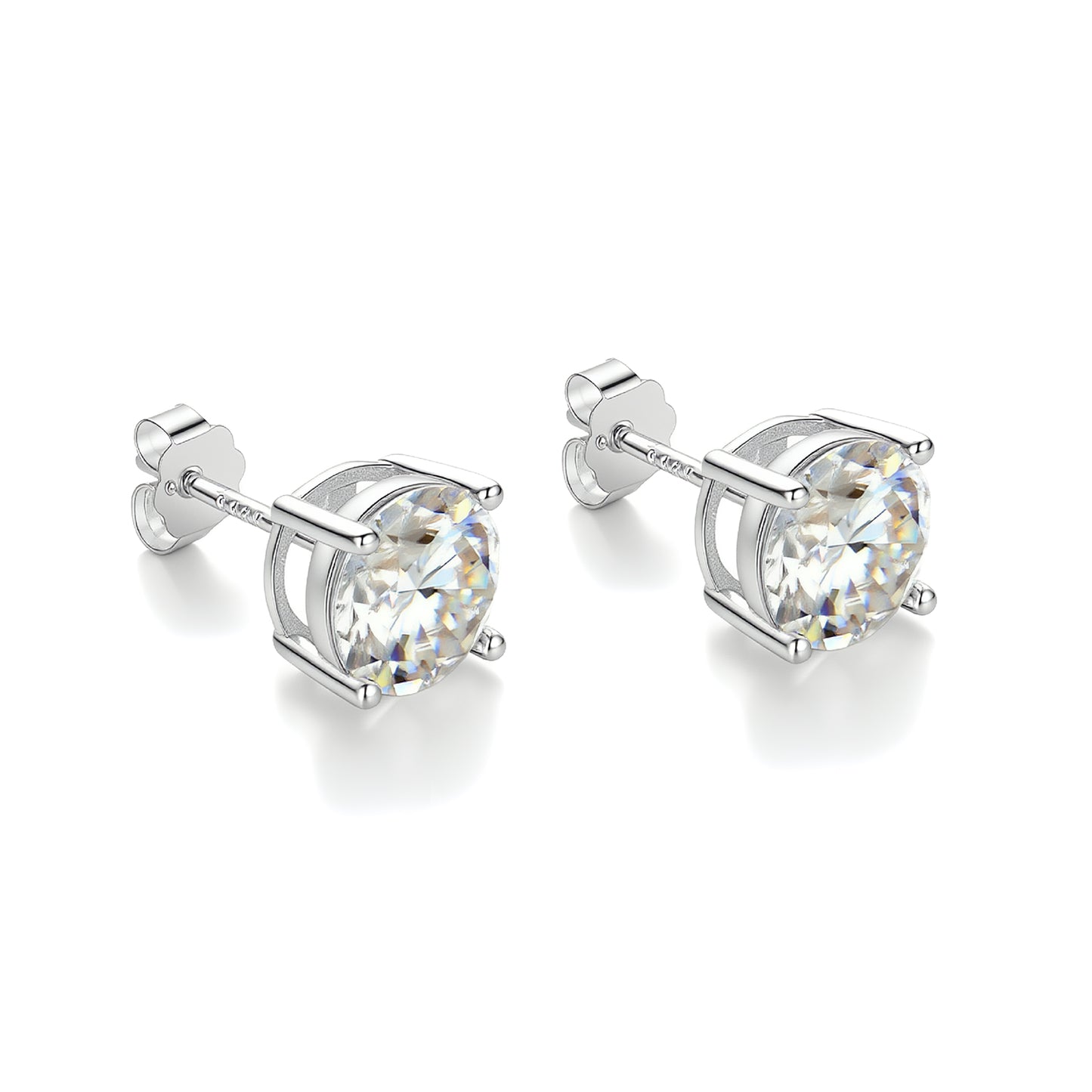 The "Eternal Spark" 2ctw Moissanite Studs | Handcrafted S925 Silver Classic Solitaires