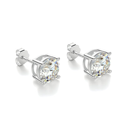 The "Eternal Spark" 2ctw Moissanite Studs | Handcrafted S925 Silver Classic Solitaires