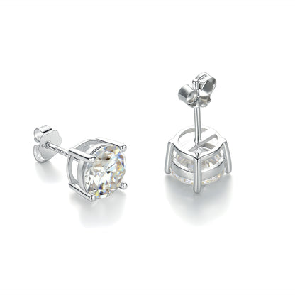 The "Eternal Spark" 2ctw Moissanite Studs | Handcrafted S925 Silver Classic Solitaires