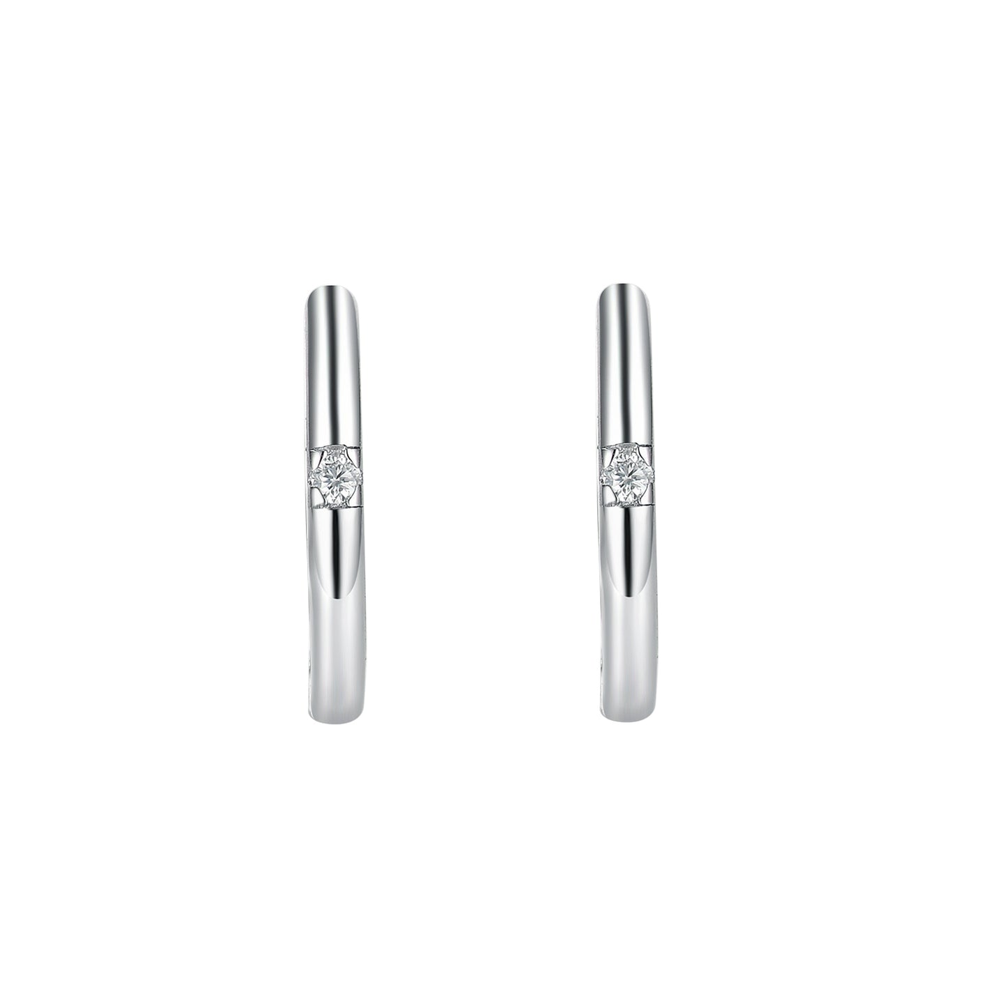 Celestial Sparkle - S925 Sterling Silver Solitaire Moissanite Huggie Hoops