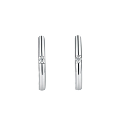 Celestial Sparkle - S925 Sterling Silver Solitaire Moissanite Huggie Hoops