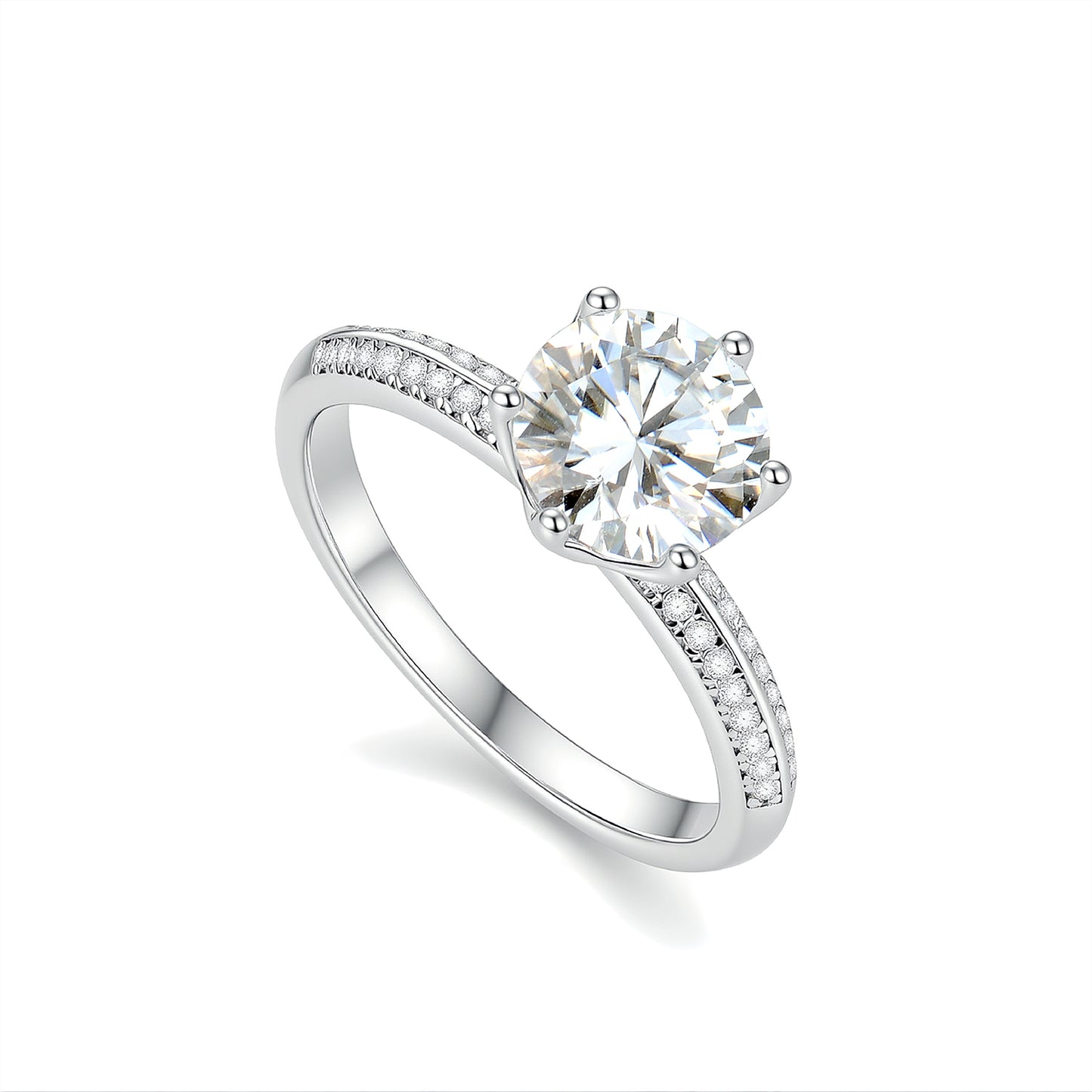 The "Celestial Glow" Round Cut Moissanite Ring - S925 Sterling Silver