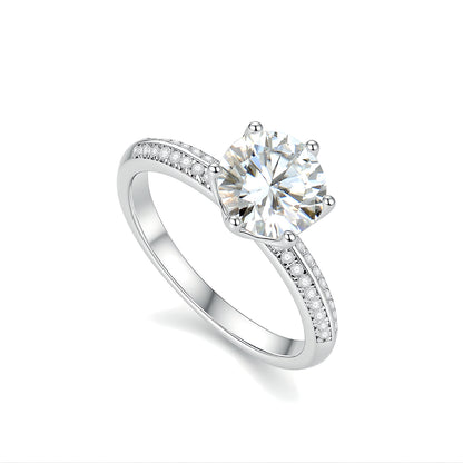 The "Celestial Glow" Round Cut Moissanite Ring - S925 Sterling Silver