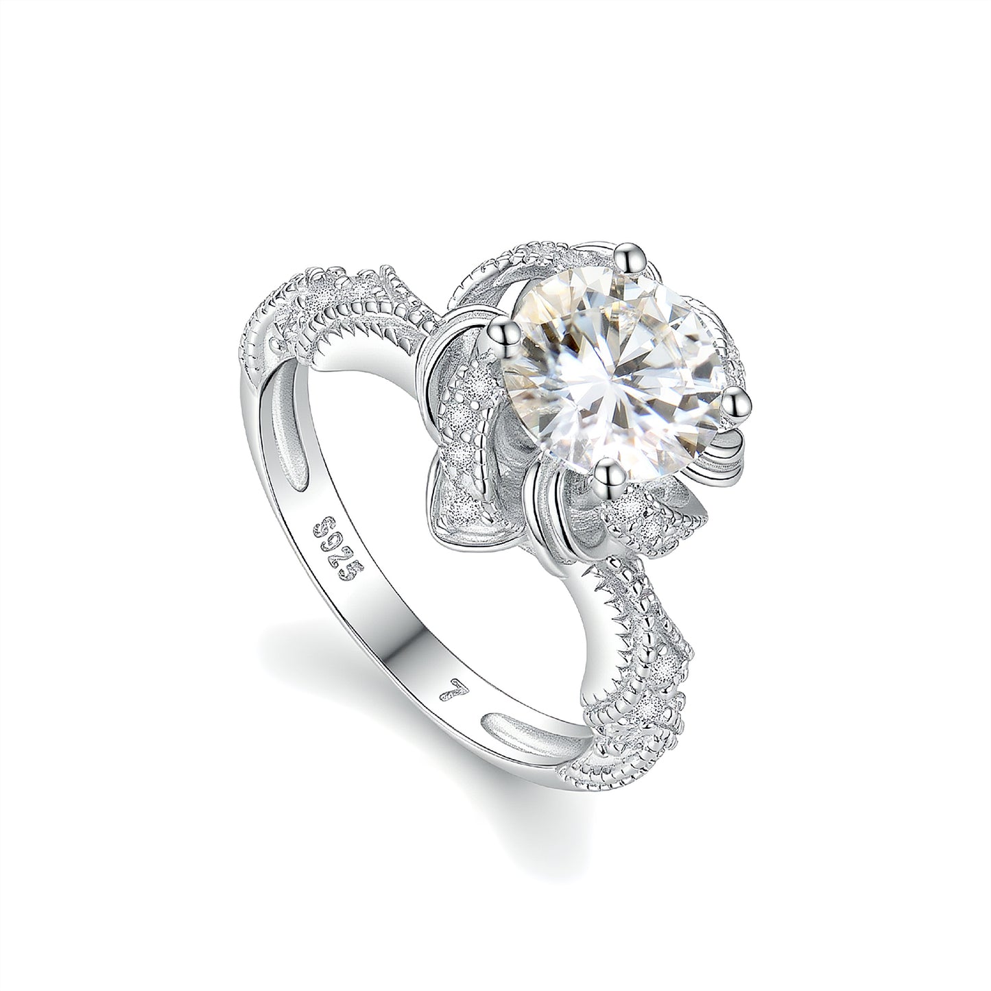 The "Eternal Flora" Moissanite Ring - Hand-Carved S925 Silver Vintage Band