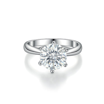 The "Everlasting Sparkle" Ring - Ethical Moissanite Solitaire, Hand-Finished S925 Silver