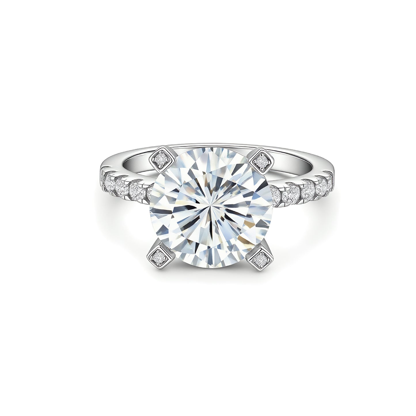 The "Stellar Radiance" 5-Carat Moissanite Engagement Ring - Authenticated S925 Sterling Silver - Ethical Brilliance