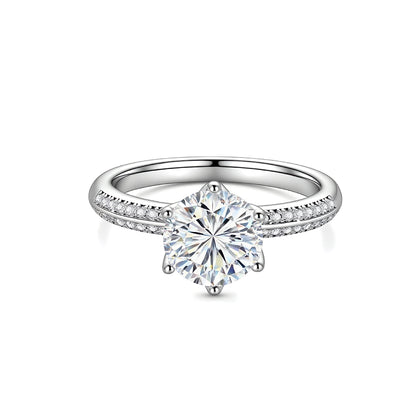 The "Celestial Glow" Round Cut Moissanite Ring - S925 Sterling Silver