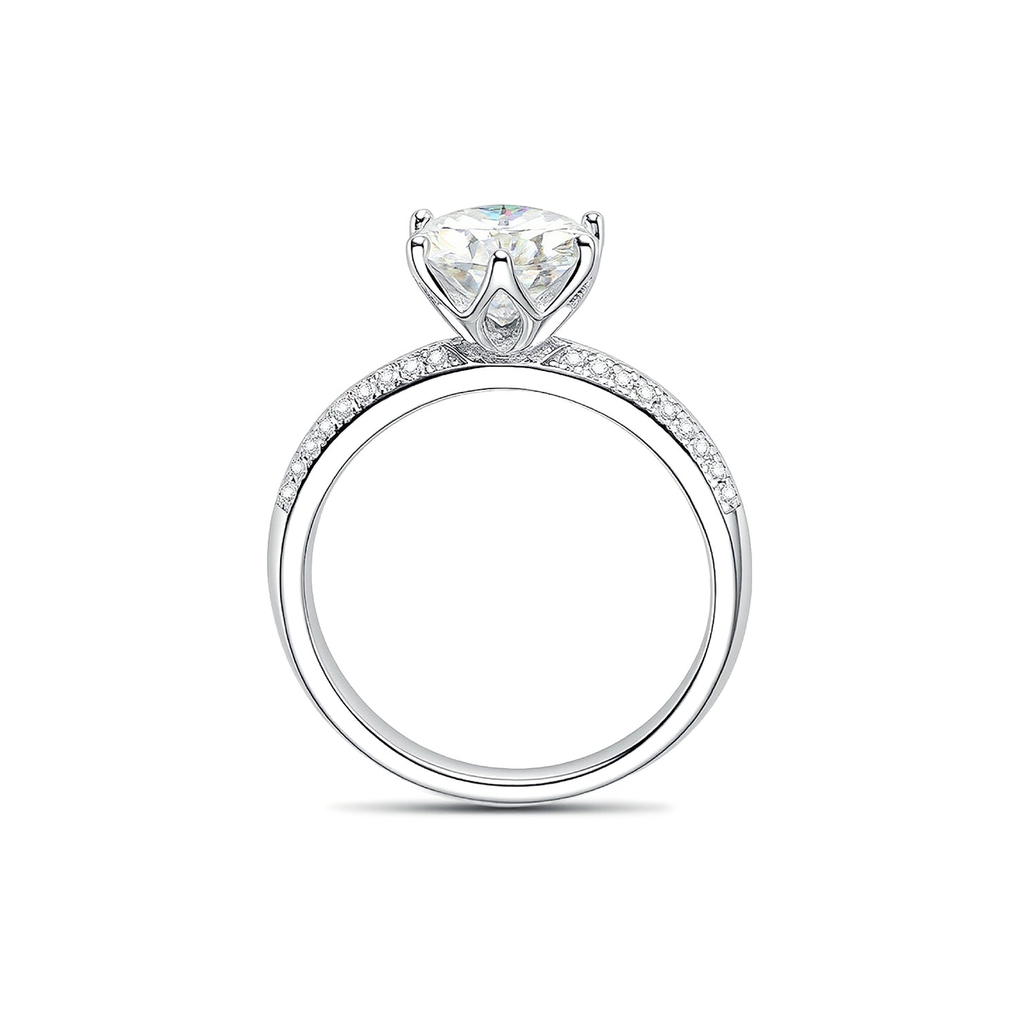 The "Celestial Glow" Round Cut Moissanite Ring - S925 Sterling Silver