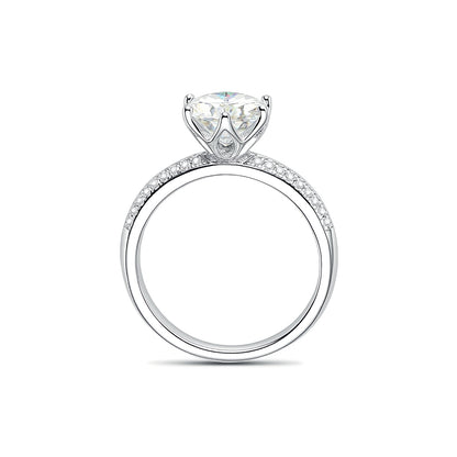 The "Celestial Glow" Round Cut Moissanite Ring - S925 Sterling Silver