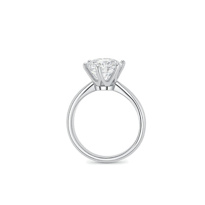 The "Everlasting Sparkle" Ring - Ethical Moissanite Solitaire, Hand-Finished S925 Silver