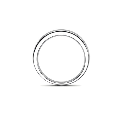 Linear Rhythm Half-Eternity Ring - Step-Cut Moissanite & Recycled Silver