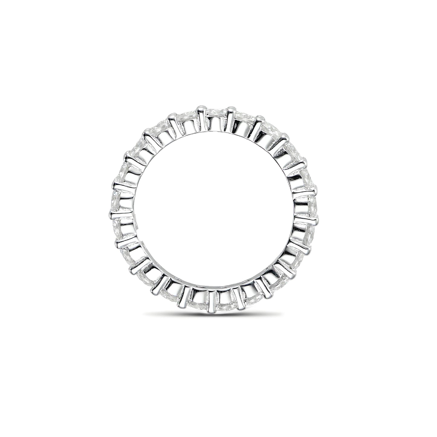 The Eternal Glow Set: 4ct Round Brilliant Moissanite Solitaire & Full Eternity Band in S925 Sterling Silver